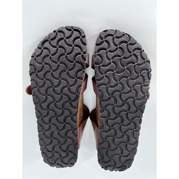 Birki’s Birkenstock Sandals Lillie Brown Plaid Ankle Strap Women Size EU 38 US 7 - Picture 10 of 10